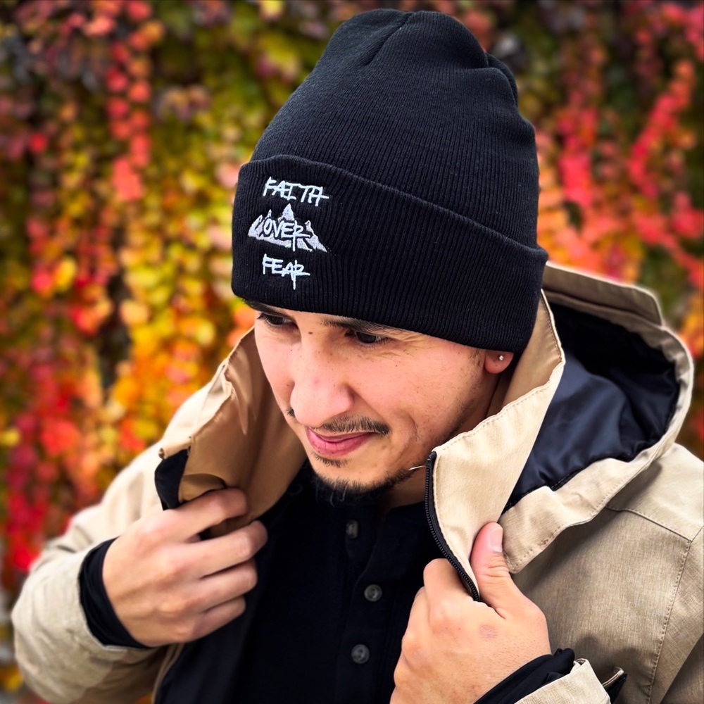 Faith Over Fear - Original Design - Embroidered Beanie